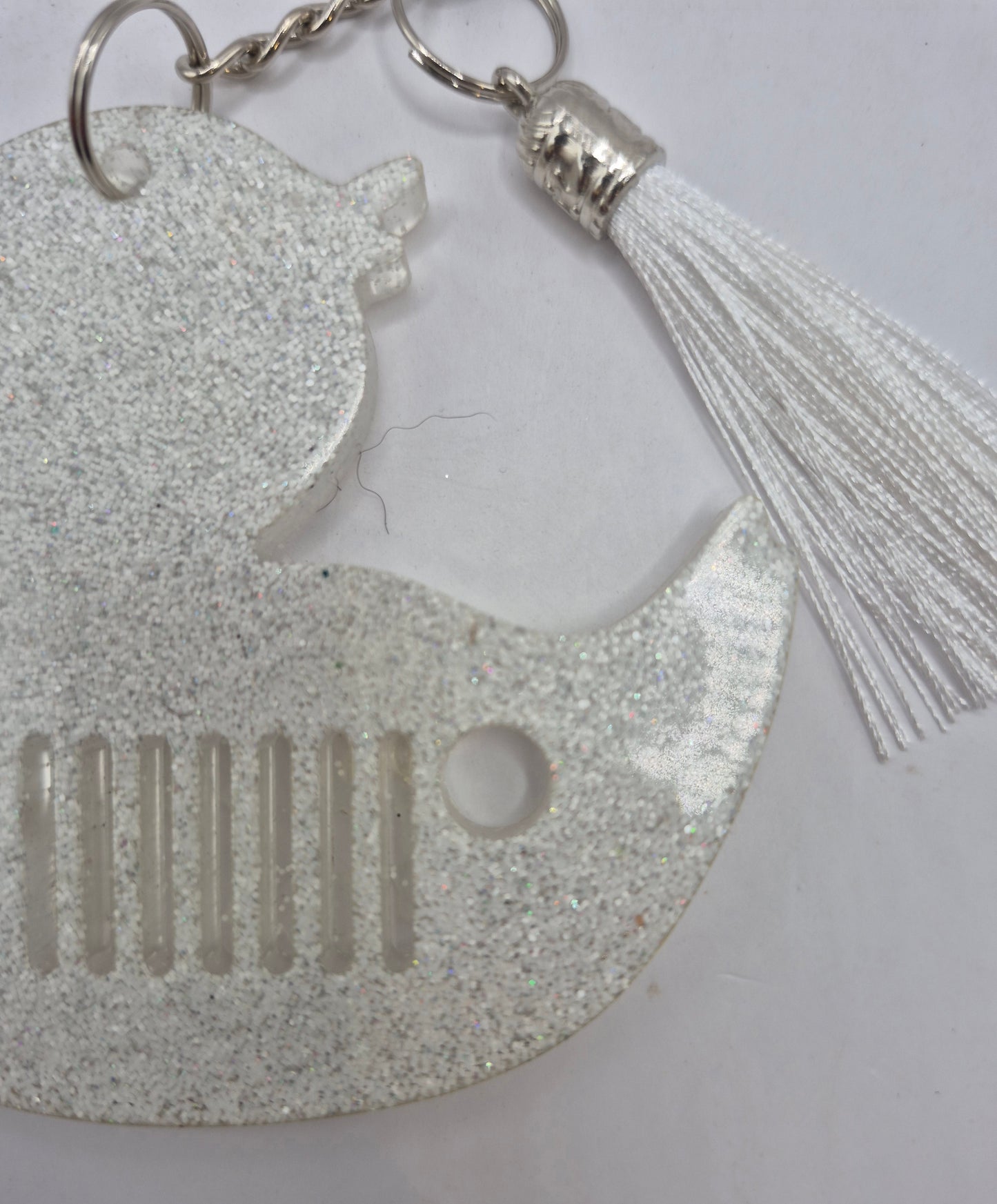 White Jeep Duck Keychain