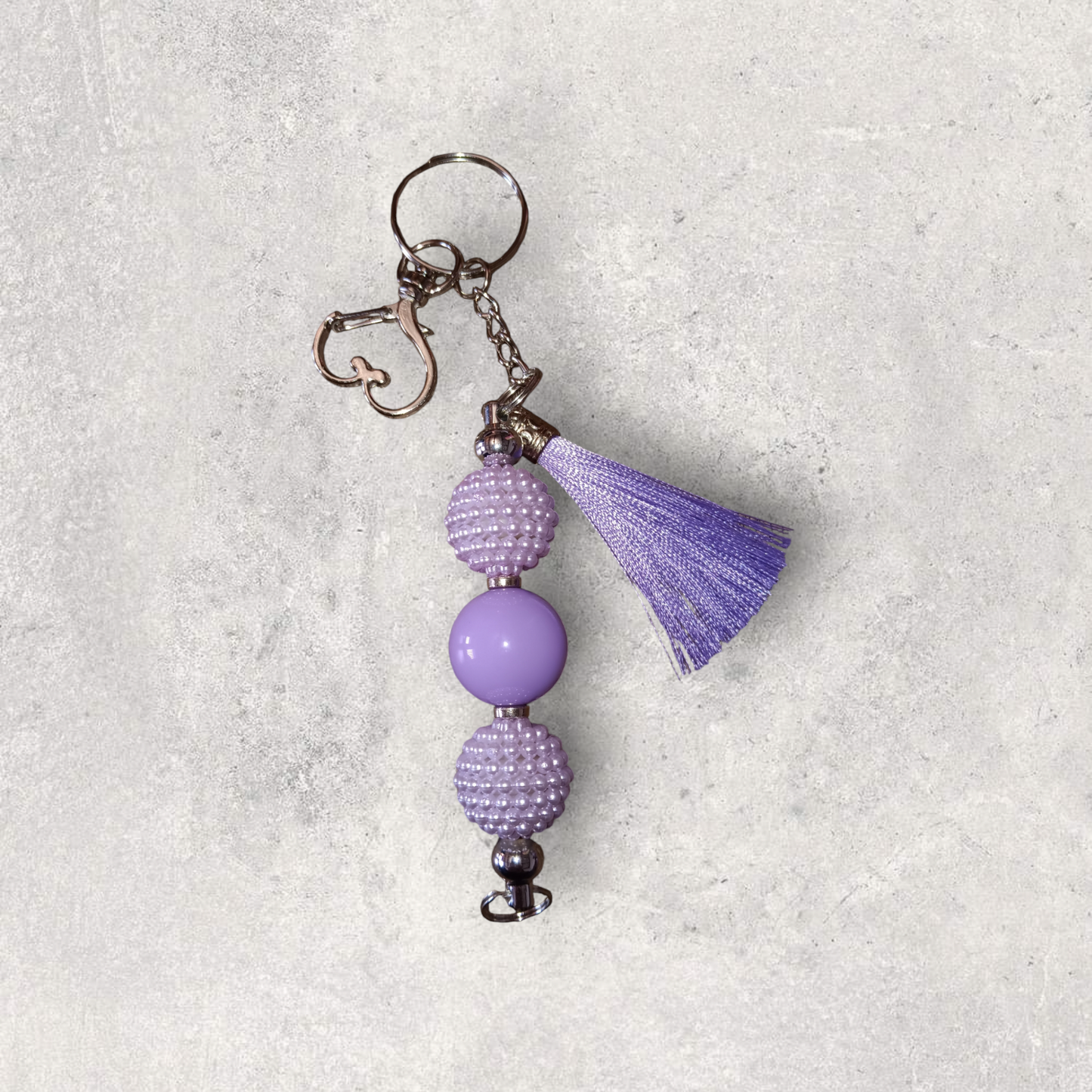 Purple Bead Keychain