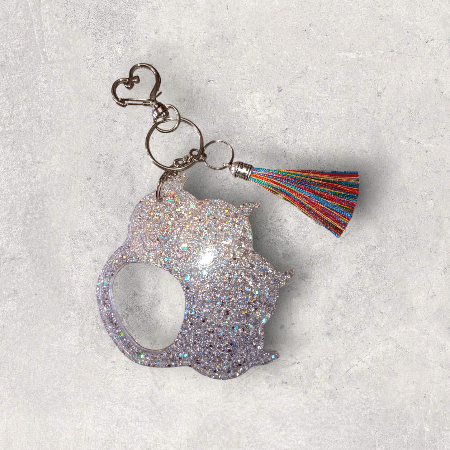 Paw Safety Keychain (Silver/White)