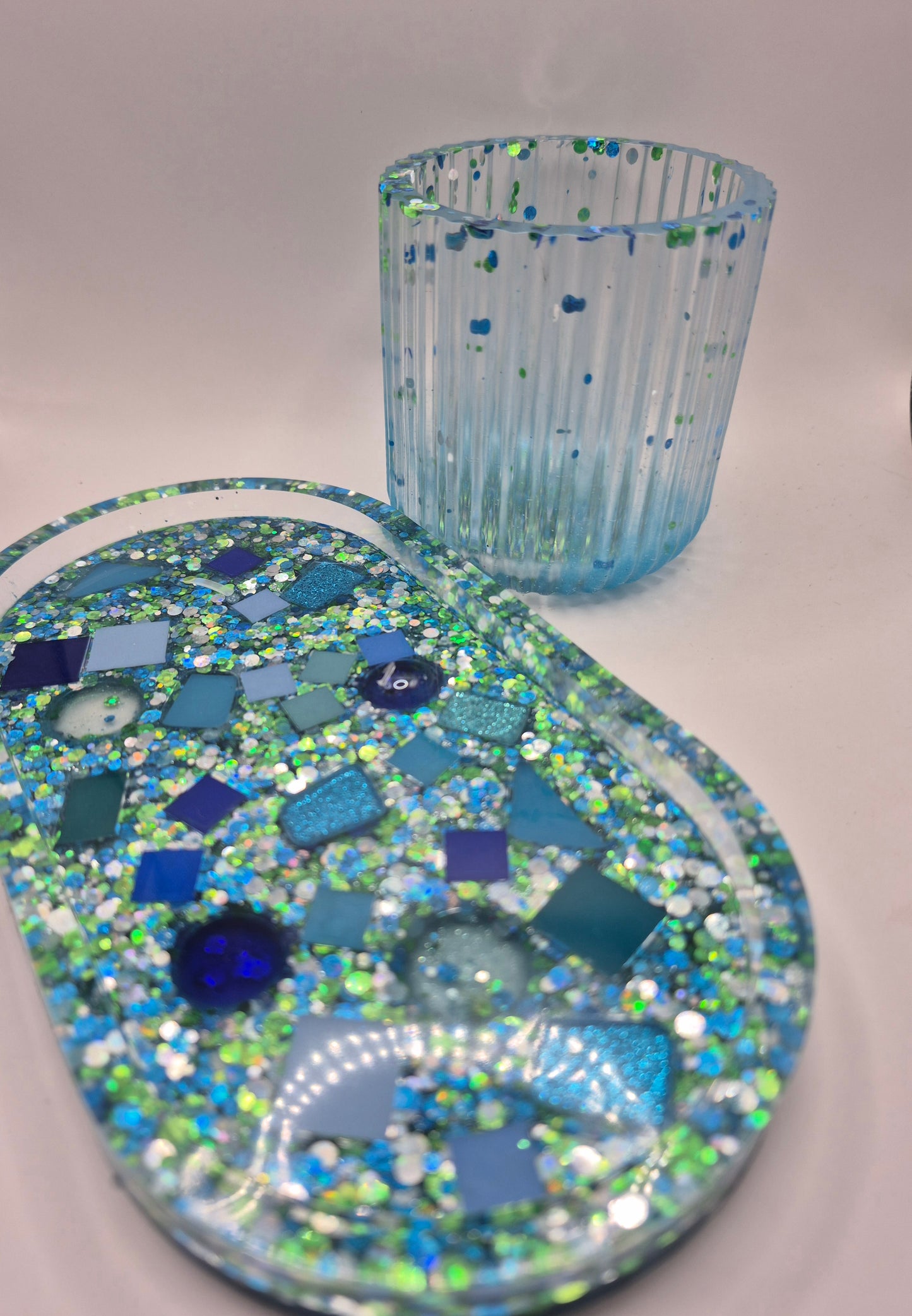 Blue Mosaic Vanity Set