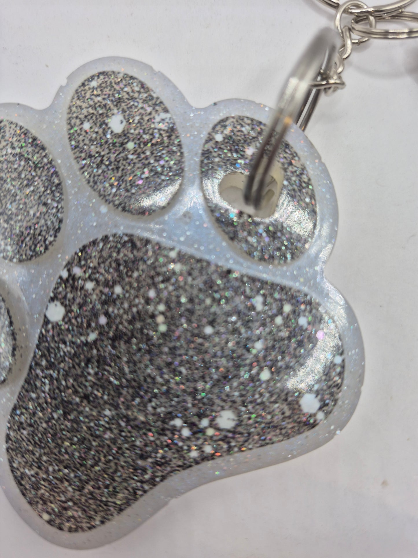 Black & White Paw Keychain