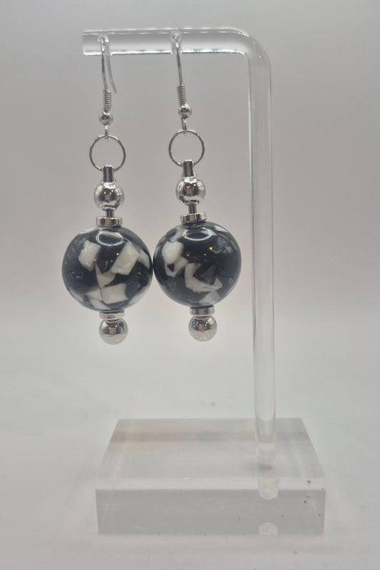 Black Beaded Earrings