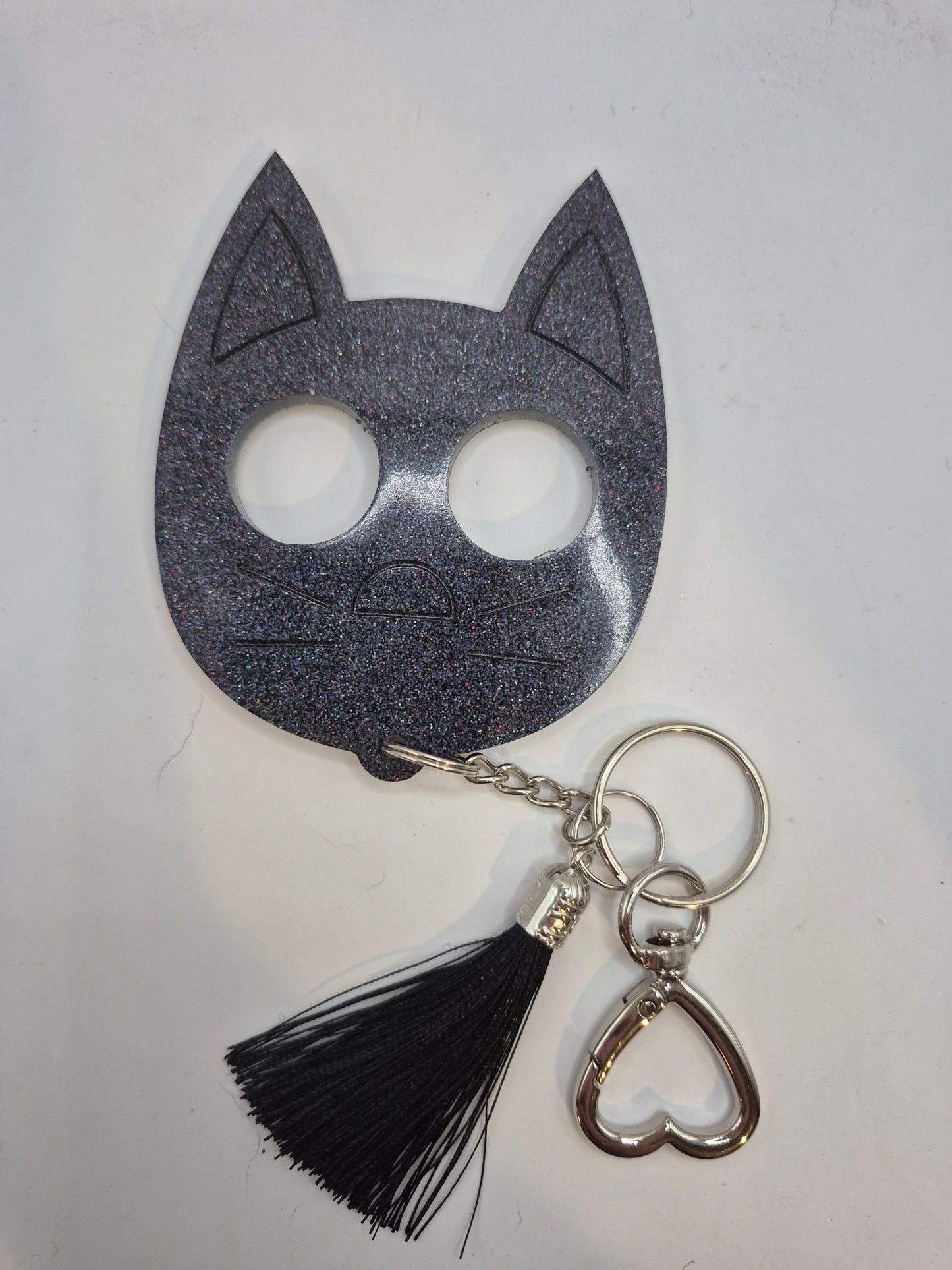 Black Cat Safety Keychain