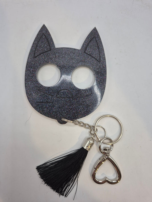 Black Cat Safety Keychain