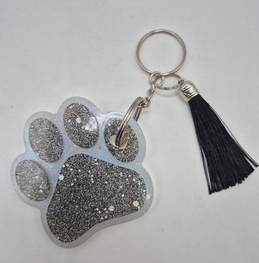 Black & White Paw Keychain