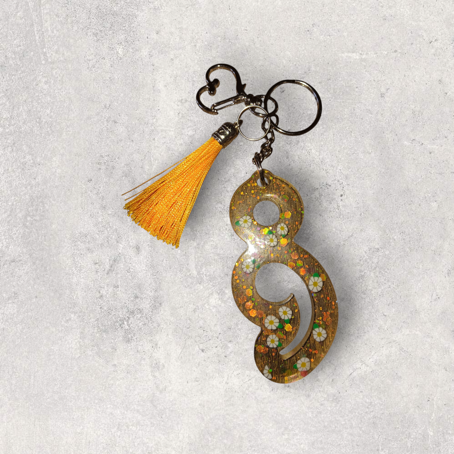 Daisy Semi-Colon Keychain