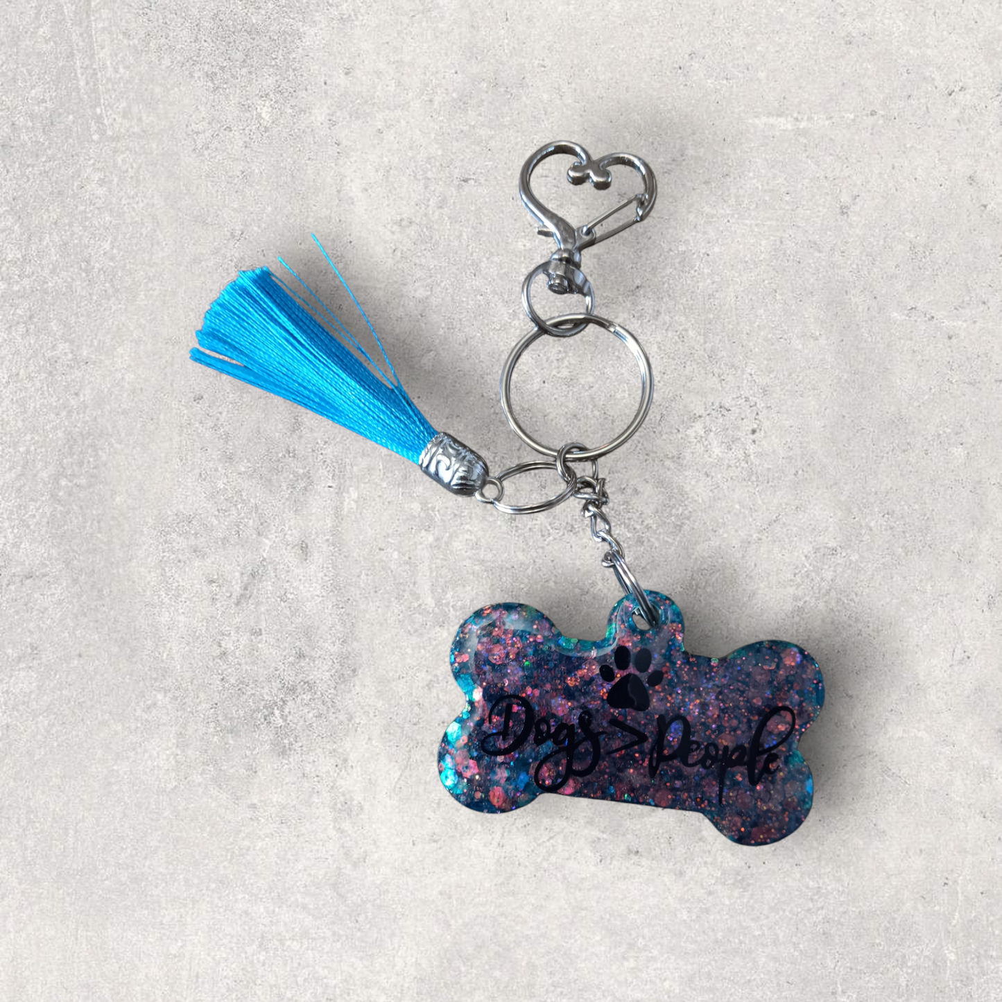 Dog vs. People Keychain