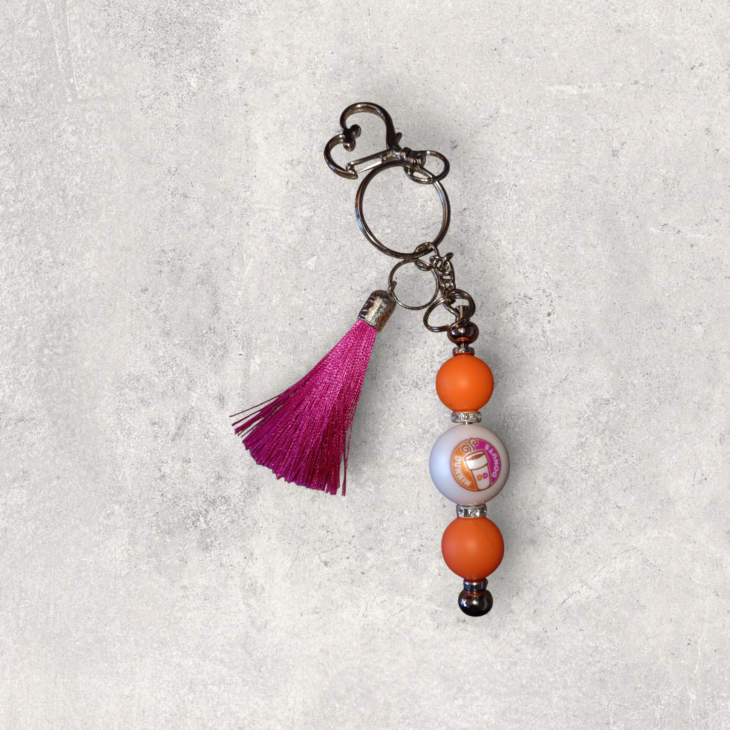 Dunkin Beaded Keychain