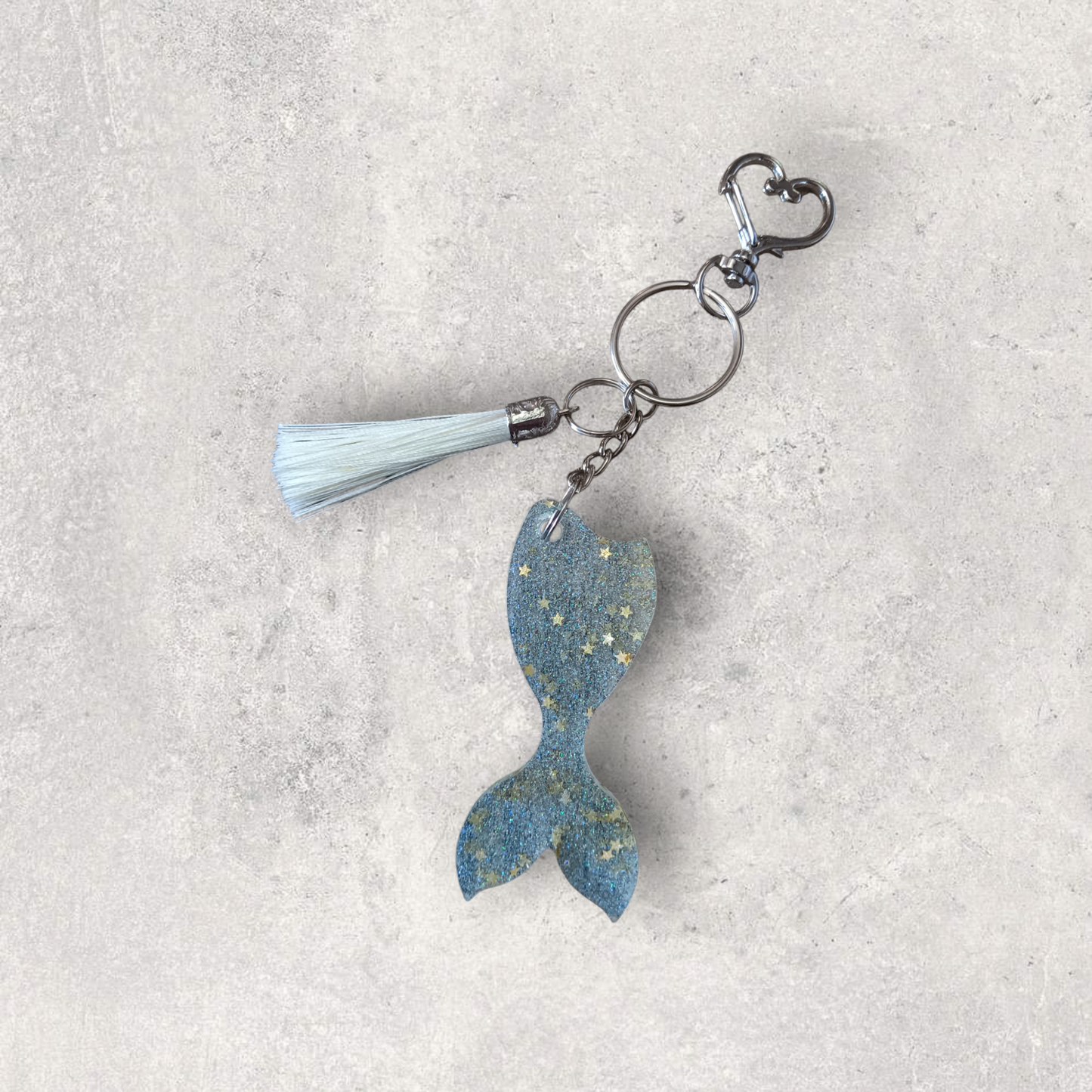 Gold Star Mermaid Tail Keychain