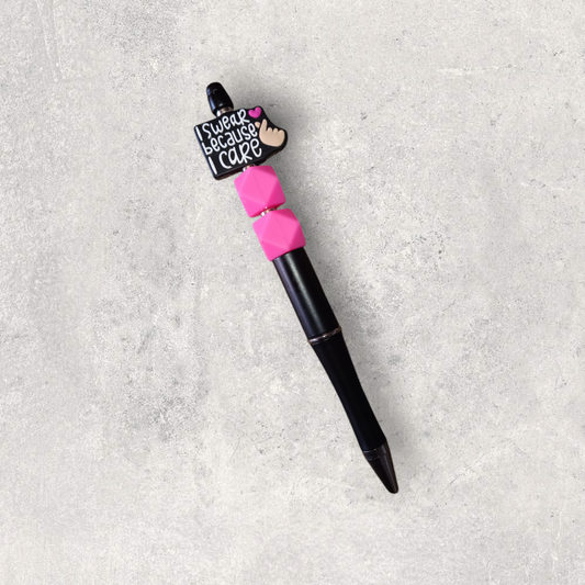 I Swear Because I Care Beaded Pen