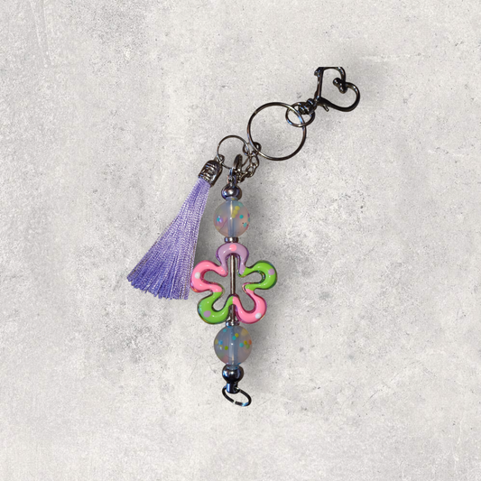 Flower Beaded Keychain