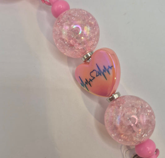 Pink Heartbeat Badge Reel