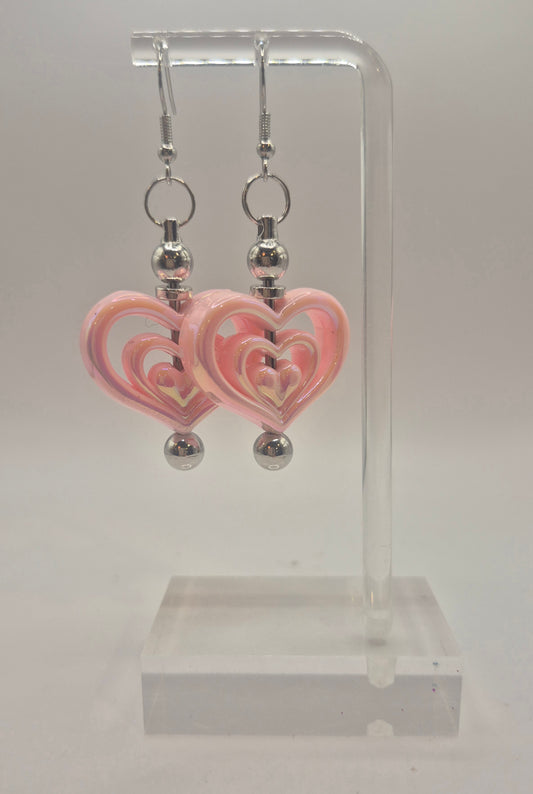 Pink Heart Earrings