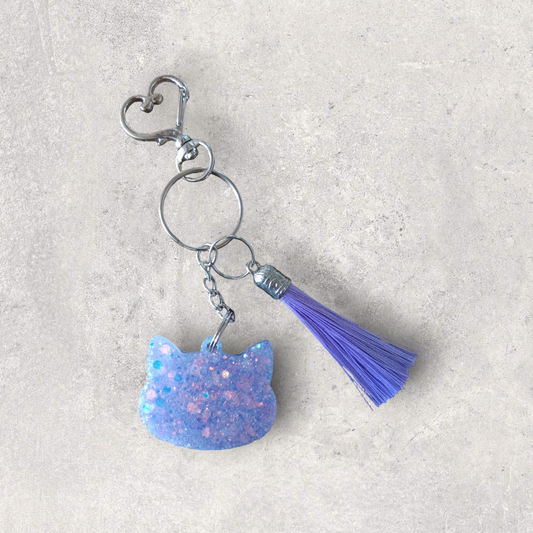 Purple Cat Keychain