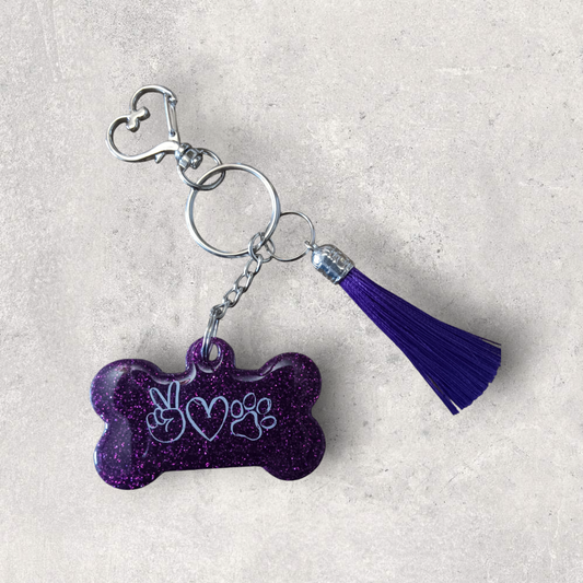 Purple Bone Keychain