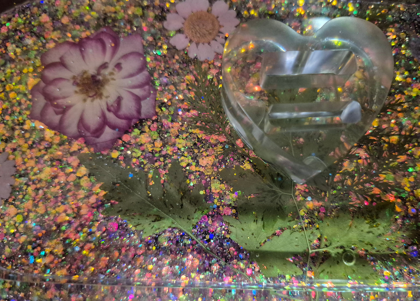 Purple Floral Jewelry Tray