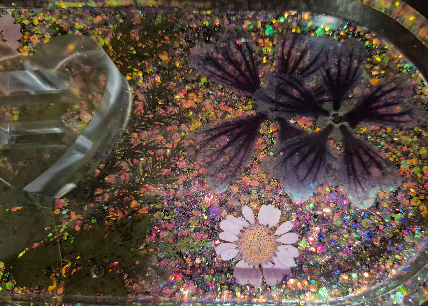 Purple Floral Jewelry Tray
