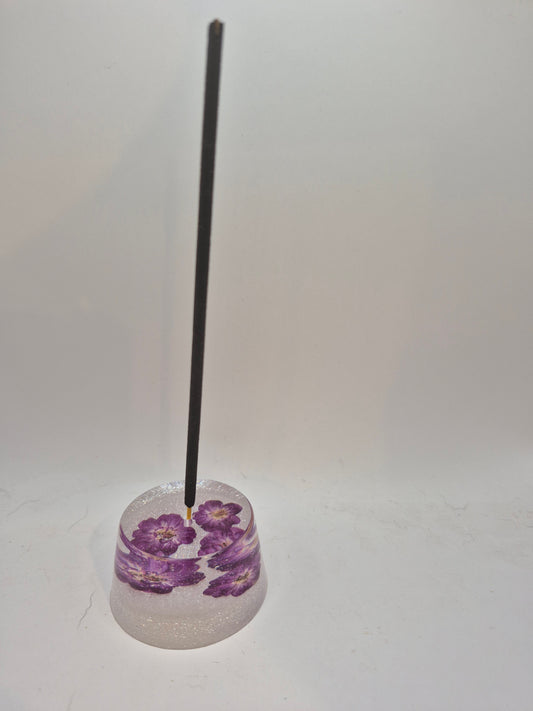 Purple Floral Incense Holder