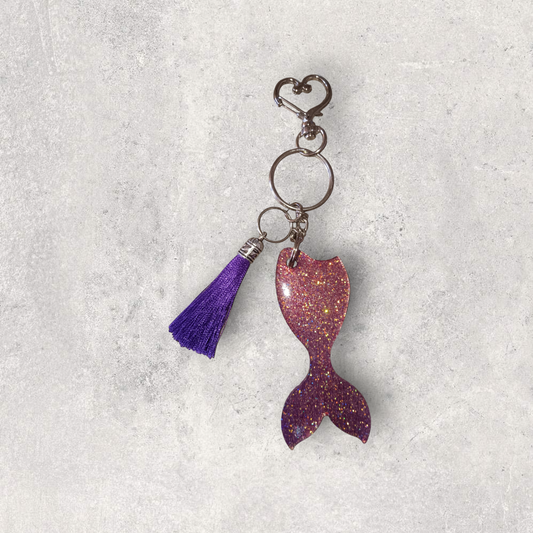 Purple Mermaid TailKeychain
