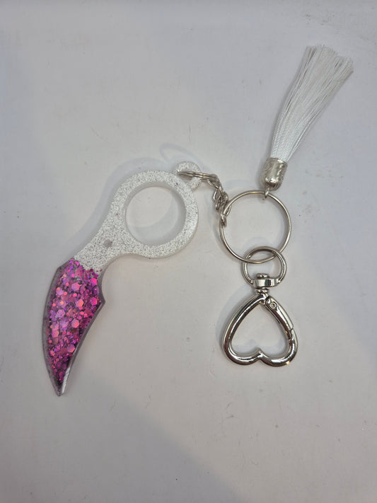 Purple & White Safety Keychain