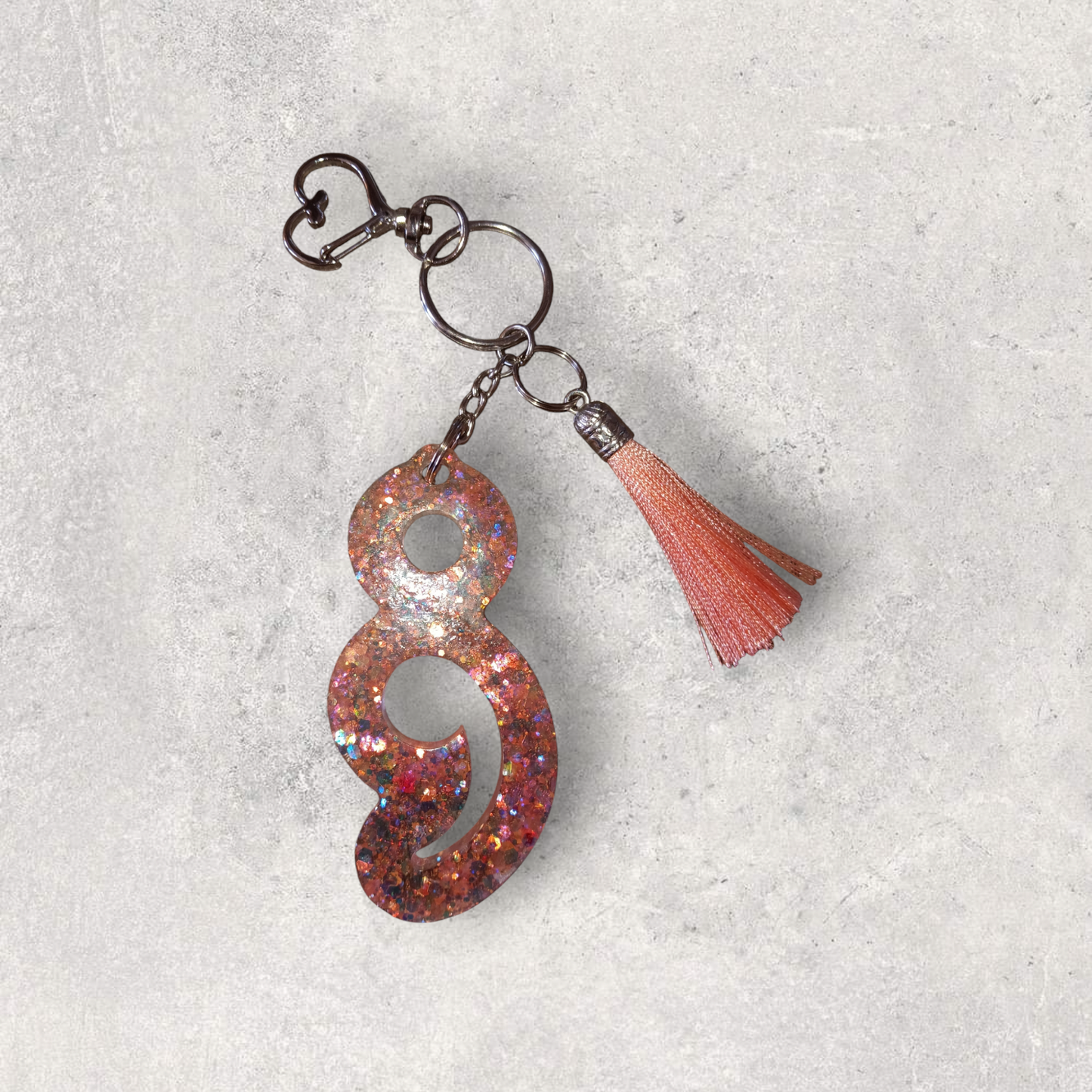 Rosey Pink Semi-Colon Keychain