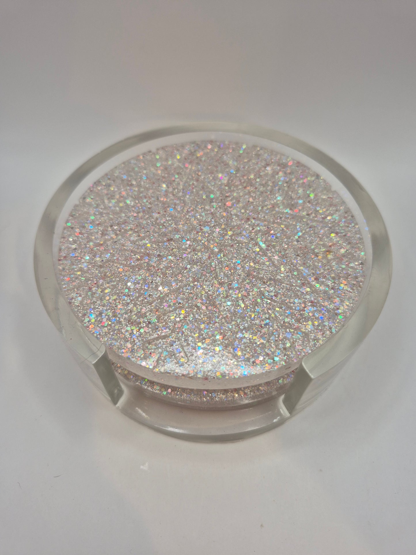 Snowflake Coaster Set w/Holder