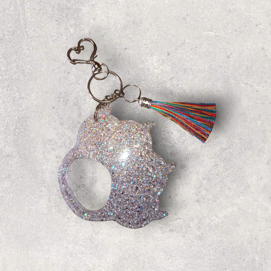 Paw Safety Keychain (Silver/White)