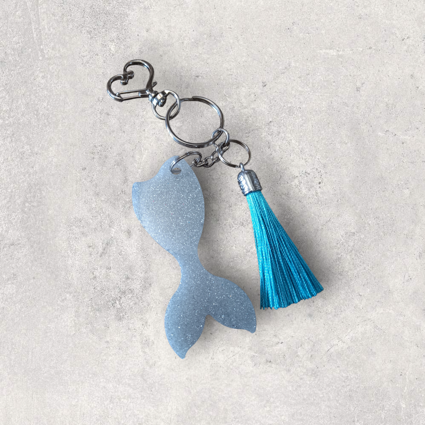 White Mermaid Tail Keychain